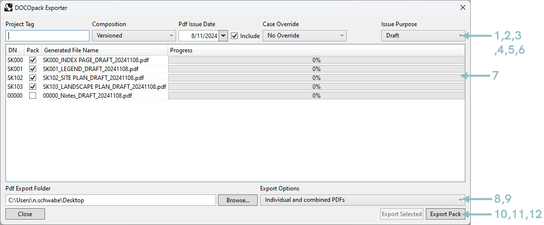 Pack Export Dialog